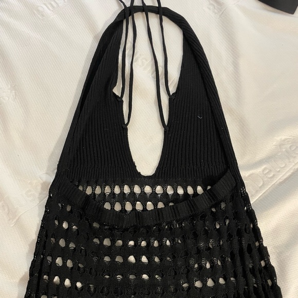 Black crochet beach cover up - Picture 2 of 3